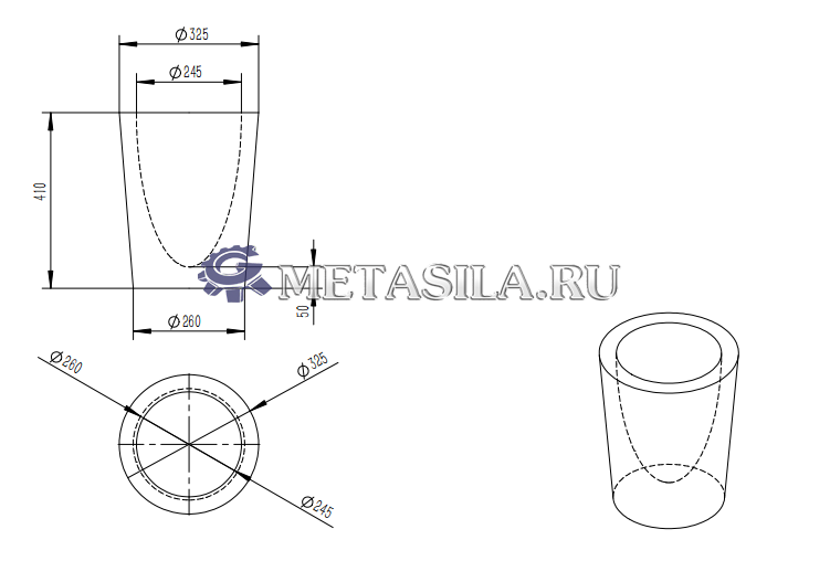 картинка Графитовый тигель от интернет-магазина Метасила
