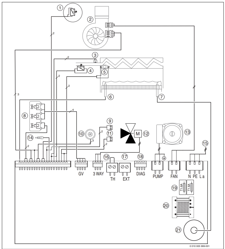 Схема газового котла BOSCH 6000